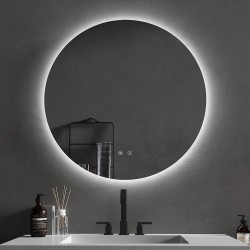 750x750mm Round LED Mirror with Demister Backlit Touch Switch 3 Colours Lighting Frameless 750x750mm Round LED Mirror with Demister Backlit Touch Switch 3 Colours Lighting Frameless